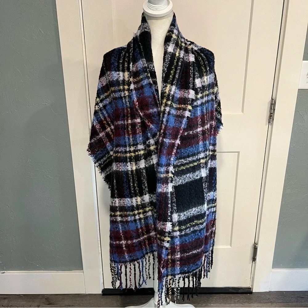 BP. Multi Colored Plaid Shawl Scarf